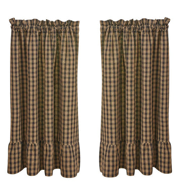 Sturbridge Plaid Ruffle Tiers - Black 72x36 Park Designs - The Fox Decor